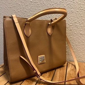 Dooney & Bourke Janine Pebbled Leather Satchel Tote – Tan